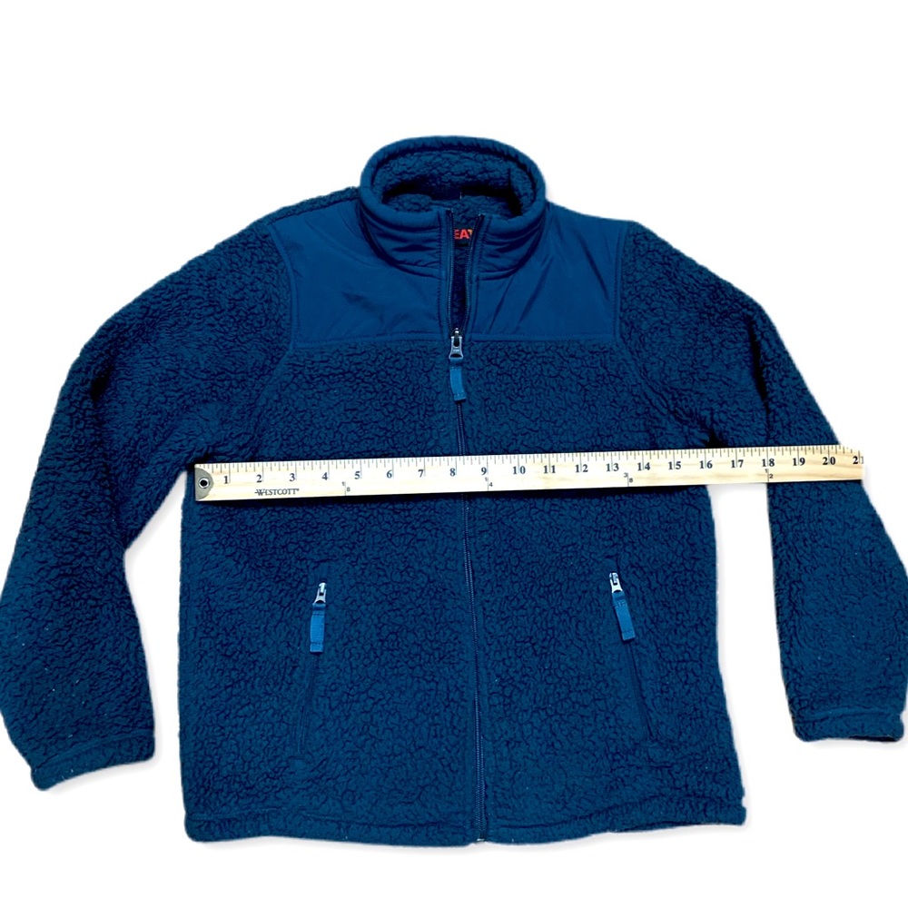 🍁Boys 32* Heat Heather Gray Jacket Collard Neck
